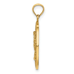 14K TURKS AND CAICOS Circle w/ Crab Charm