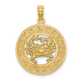 14K TURKS AND CAICOS Circle w/ Crab Charm