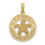Starfish Charm in 14K Yellow Gold, 18x25mm Textured - Sophia Jewelers