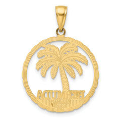 14K BERMUDA Palm Tree Round Charm