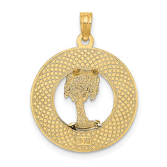 14K KEY WEST w/Palm Tree Circle Charm