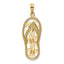 14K Triple Turtle Flip-Flop Charm