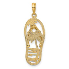 14K Palm Tree Flip and Flop Charm