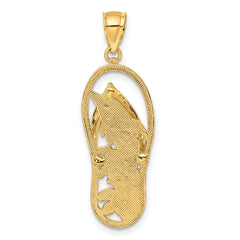 14K Polished Dolphin Flip-Flop Charm