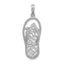 Multi Flower Flip-Flop Charm in 14K White Gold, 33mm - Sophia Jewelers