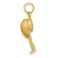 14K 2-D Textured Palm Tree Charm