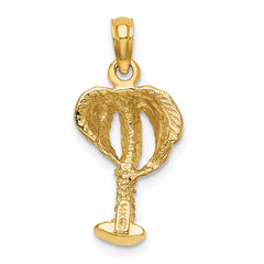 14K 2-D Textured Palm Tree Charm