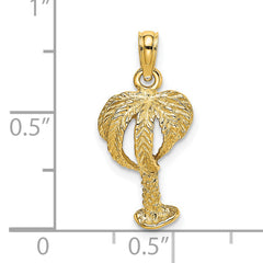 14K 2-D Textured Palm Tree Charm