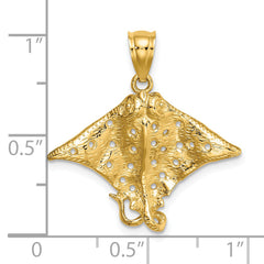 14K Spotted Eagle Ray with Holes Charm