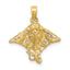 14K Spotted Eagle Ray with Holes Charm