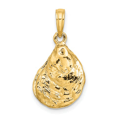14K 3-D Textured Oyster Shell Charm