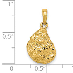 14K 3-D Textured Oyster Shell Charm