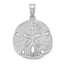 Sand Dollar Charm in 14K White Gold, 27mm Textured - Sophia Jewelers