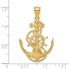14K 2-D Anchor and Wheel Charm