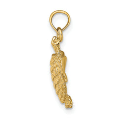14K Textured Sea Turtle Charm