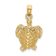 14K Textured Sea Turtle Charm