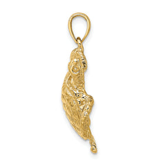 14K Textured Sea Turtle Charm