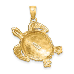 14K Textured Sea Turtle Charm