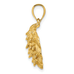 14K Textured Oyster Shell Charm