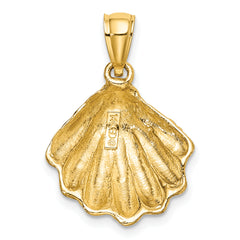 14K Textured Oyster Shell Charm
