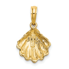 14K Textured Oyster Shell Charm