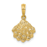 14K Textured Oyster Shell Charm
