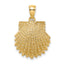 14K Textured Scallop Shell Charm