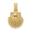 14K Textured Scallop Shell Charm