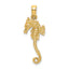 14K 3-D Textured Seahorse with Tail Charm