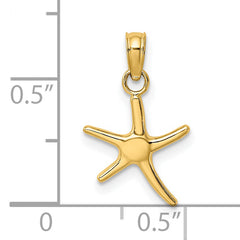 14K Polished Mini Dancing Starfish Charm