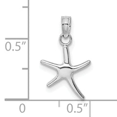 14K White Gold Polished Mini Dancing Starfish Charm