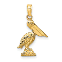 14K 3-D Pelican Standing Charm