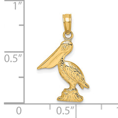 14K 3-D Pelican Standing Charm