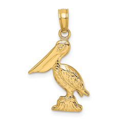 14K 3-D Pelican Standing Charm