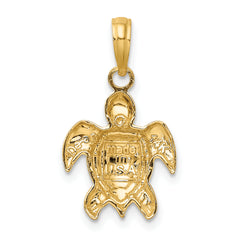14K Textured Sea Turtle Charm