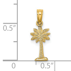14K 2-D Textured Mini Palmetto Palm Tree Charm
