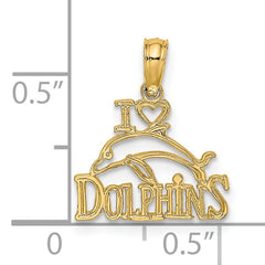 14K I HEART DOLPHINS w/ Dolphin Charm