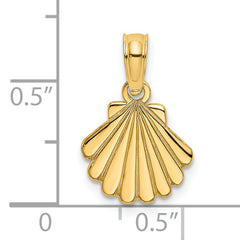 14K Polished and Engraved Shell Charm