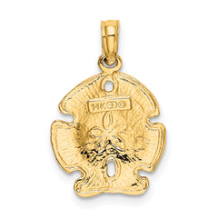 14K Polished Sand Dollar Charm