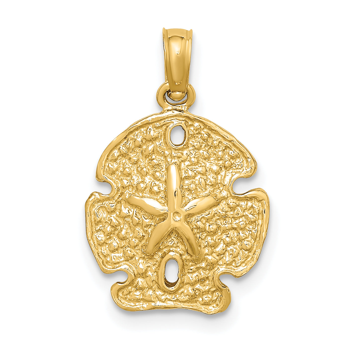 14K Polished Sand Dollar Charm