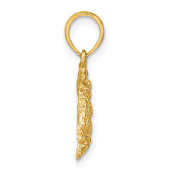 14K Textured Crab Charm