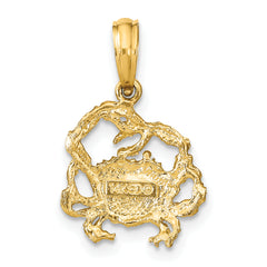 14K Textured Crab Charm