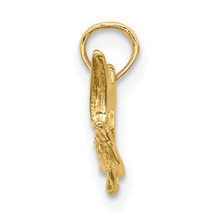 14K Textured 2-D Marlin Fish Charm