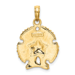 14K Textured Sand Dollar Charm
