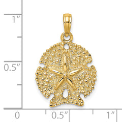 14K Textured Sand Dollar Charm