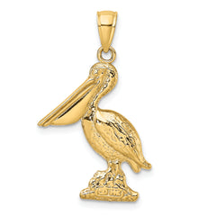 14K 3-D Pelican Standing Charm