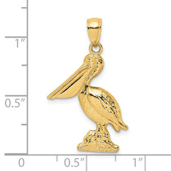 14K 3-D Pelican Standing Charm