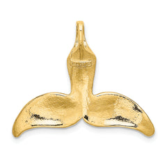 14K 3-D Polished Engraved Whale Tail Chain Slide