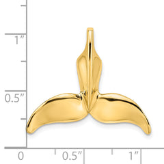 14K 3-D Polished Engraved Whale Tail Chain Slide