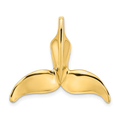 14K 3-D Polished Engraved Whale Tail Chain Slide